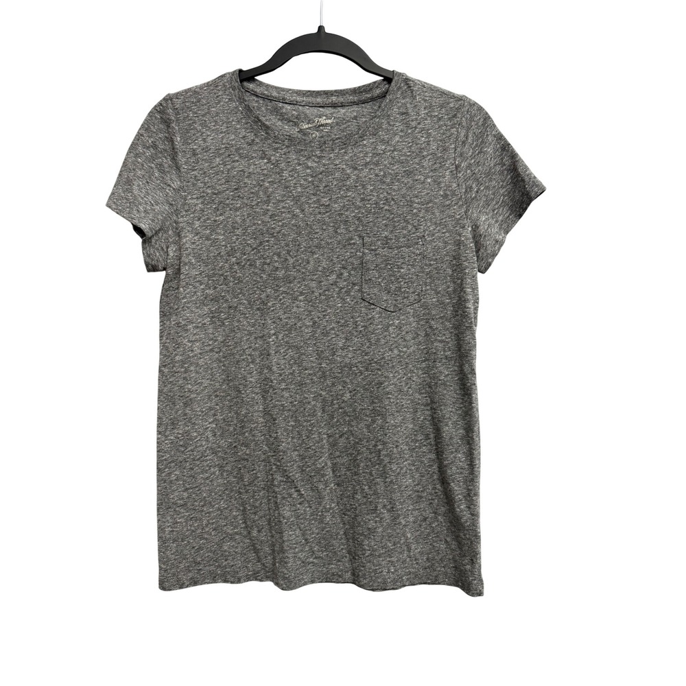Universal Thread Meriwether Crew T-Shirt Gray Heather Pocket Tee XS Minimal Top